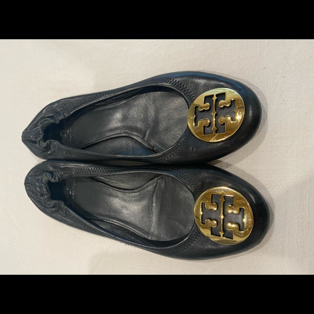 Tory Burch Black Leather Flats